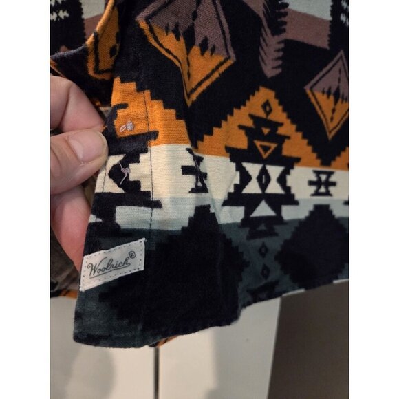 Woolrich Aztec Flannel Button Down Shirt Womens Sz XL Southwest Cotton - Picture 5 of 10